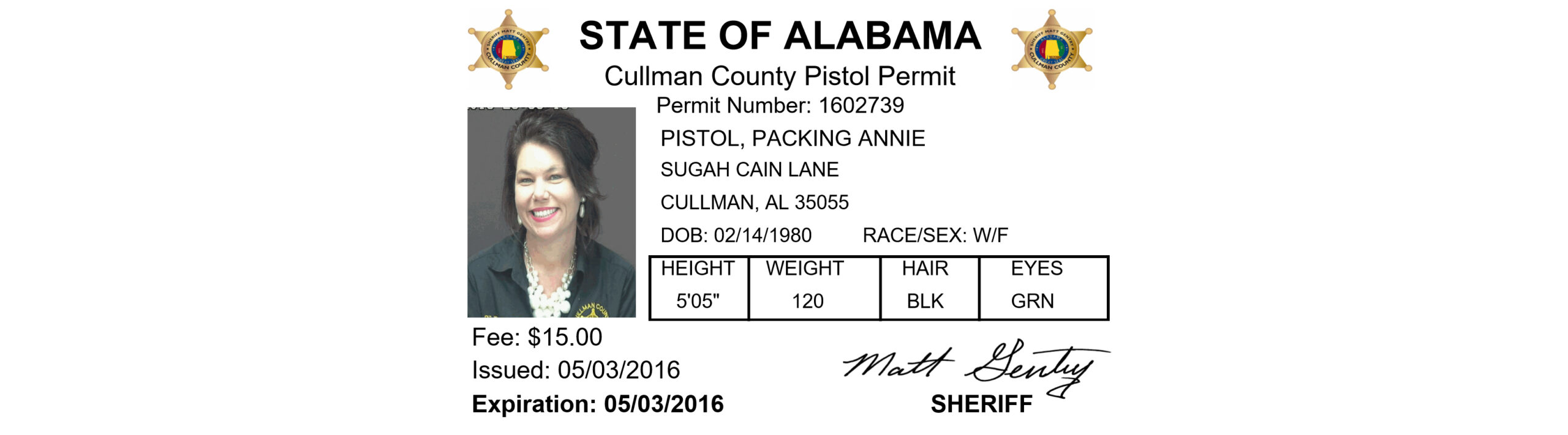 Cullman County Sheriff's Office Pistol Permits